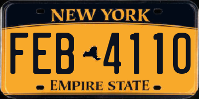 NY license plate FEB4110
