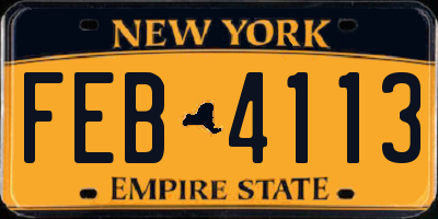 NY license plate FEB4113