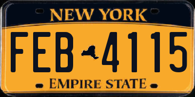 NY license plate FEB4115