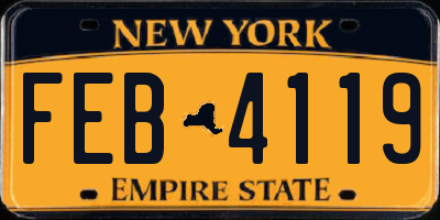 NY license plate FEB4119