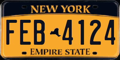 NY license plate FEB4124