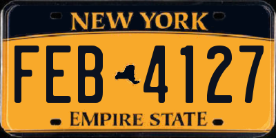 NY license plate FEB4127