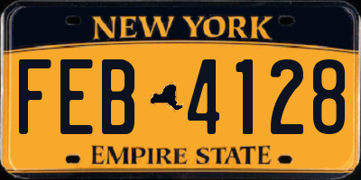 NY license plate FEB4128