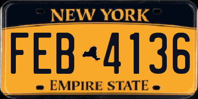 NY license plate FEB4136