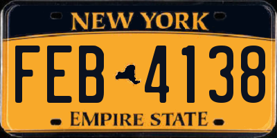 NY license plate FEB4138