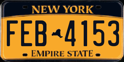 NY license plate FEB4153