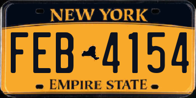NY license plate FEB4154