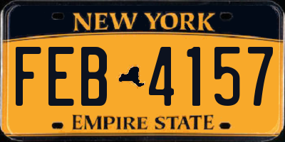 NY license plate FEB4157