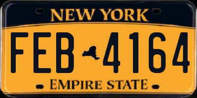 NY license plate FEB4164