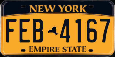 NY license plate FEB4167