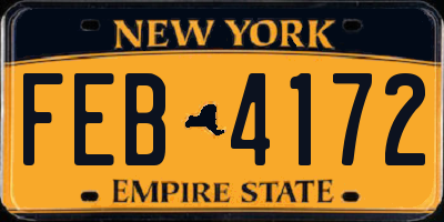 NY license plate FEB4172