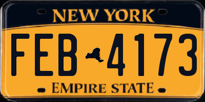 NY license plate FEB4173