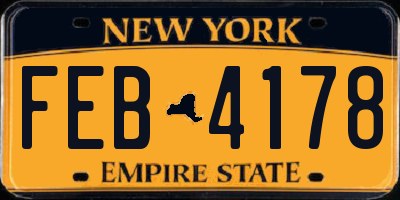 NY license plate FEB4178