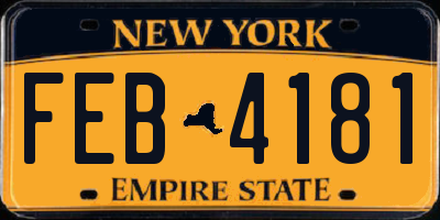 NY license plate FEB4181
