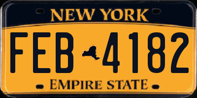 NY license plate FEB4182