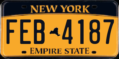 NY license plate FEB4187