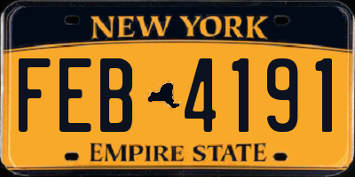 NY license plate FEB4191