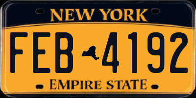 NY license plate FEB4192