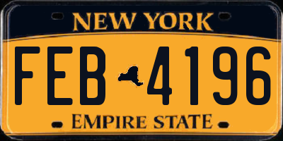 NY license plate FEB4196