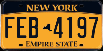 NY license plate FEB4197