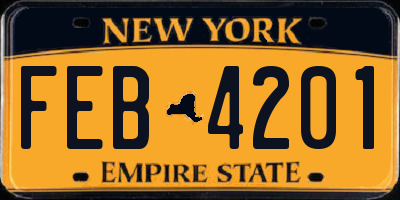NY license plate FEB4201