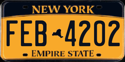 NY license plate FEB4202