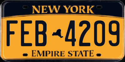NY license plate FEB4209
