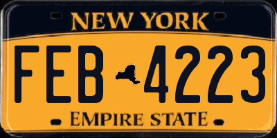NY license plate FEB4223