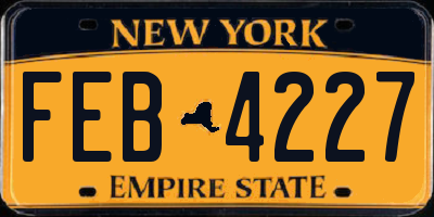 NY license plate FEB4227