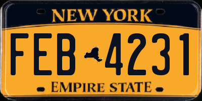 NY license plate FEB4231