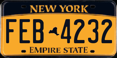 NY license plate FEB4232