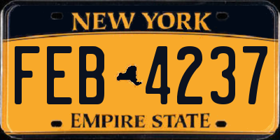 NY license plate FEB4237