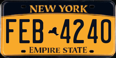 NY license plate FEB4240