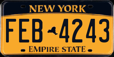 NY license plate FEB4243