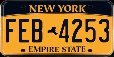 NY license plate FEB4253