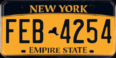 NY license plate FEB4254