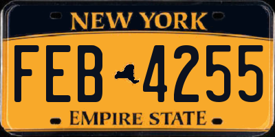 NY license plate FEB4255