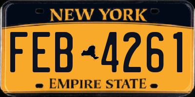 NY license plate FEB4261