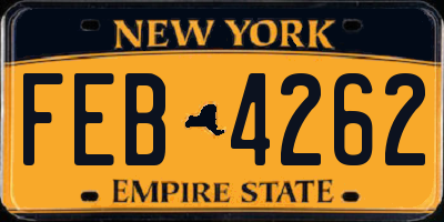 NY license plate FEB4262