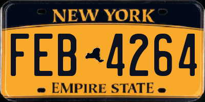 NY license plate FEB4264