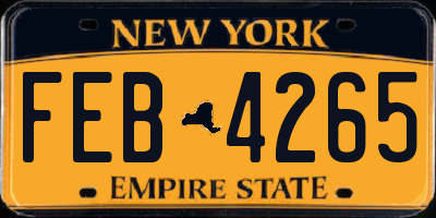 NY license plate FEB4265