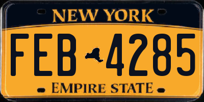 NY license plate FEB4285