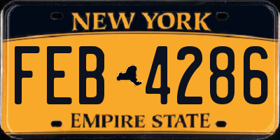 NY license plate FEB4286