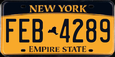 NY license plate FEB4289