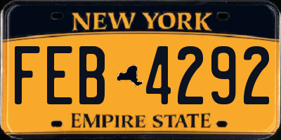 NY license plate FEB4292