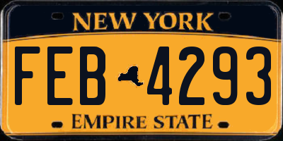 NY license plate FEB4293