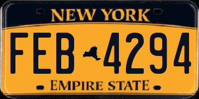 NY license plate FEB4294