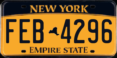 NY license plate FEB4296
