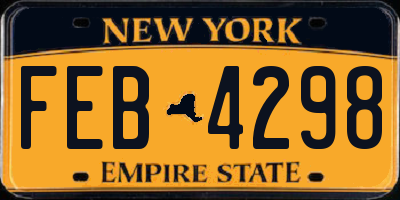 NY license plate FEB4298