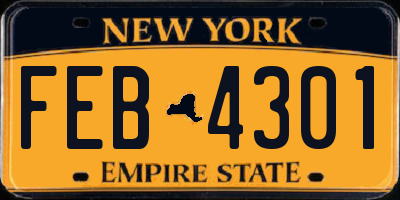 NY license plate FEB4301